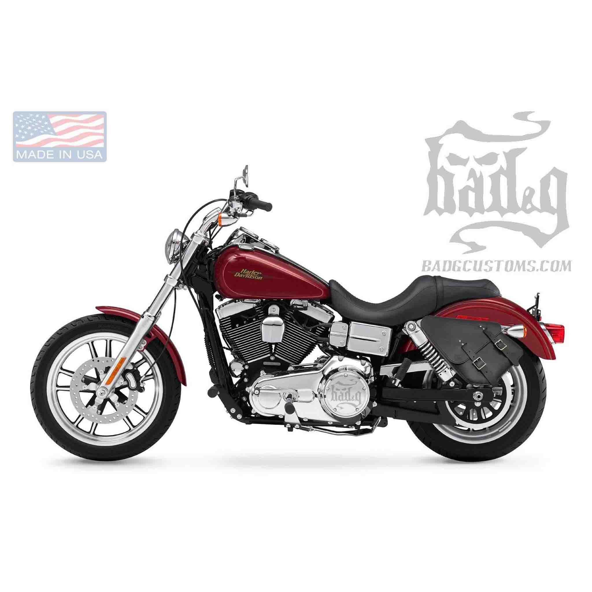Upgrade your Harley-Davidson® Dyna with the DL02 Dyna Left Side Solo Bag. Hand crafted in USA with premium leather and top quality hardware. Durable and stylish, it's the perfect fit for your motorcycle.