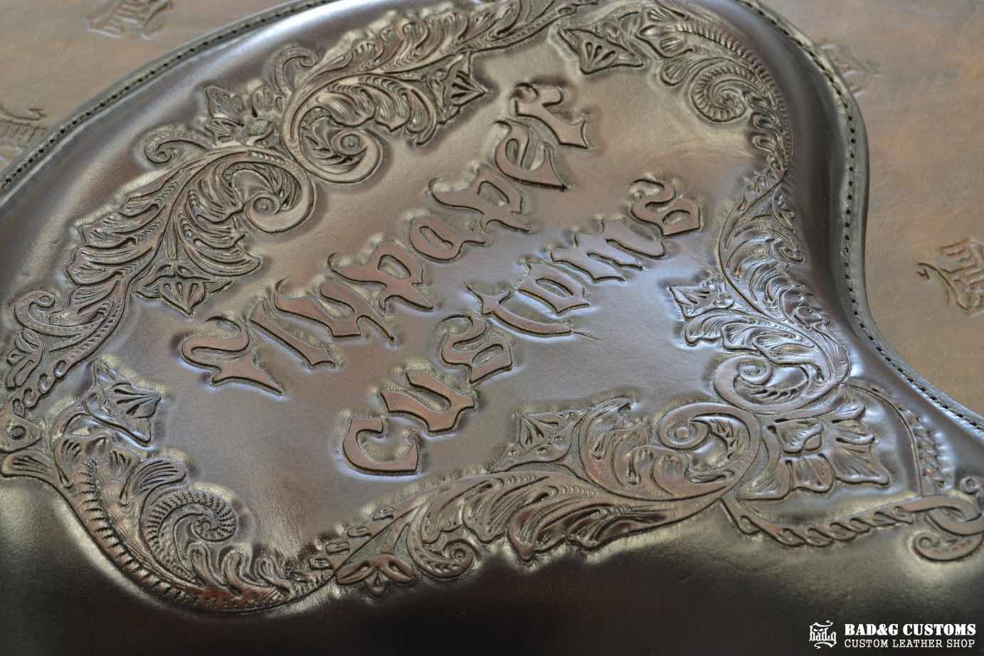 Flypaper Customs "Logo & Filigree" Custom Bagger Seat | Harley-Davidson